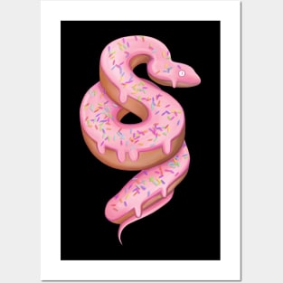 Pink Snake doughnut Posters and Art